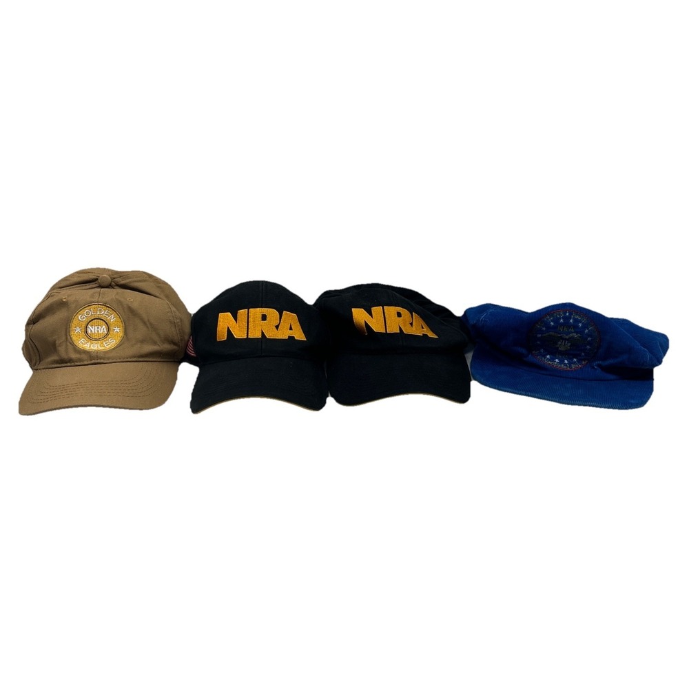 Lot of 4 Vintage NRA Collectible Hats Golden Eagles Snapback Baseball Caps